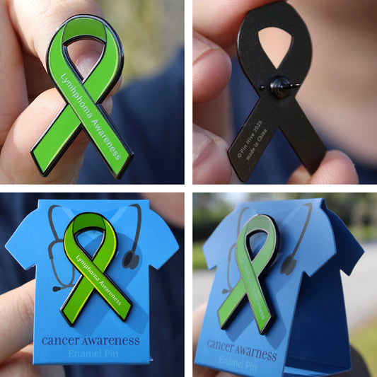 Lymphoma Awareness Ribbon Pin With Magnet