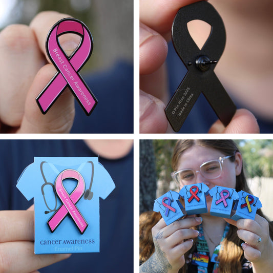 Breast Cancer Awareness Ribbon Pin With Magnet
