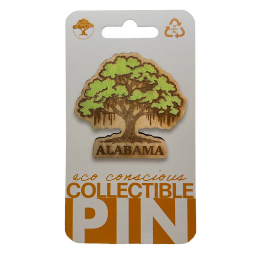 Alabama Southern Live Oak Tree - Wooden Pin & Magnet