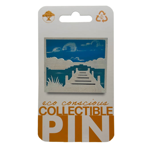 Dock on Water - Wooden Pin & Magnet