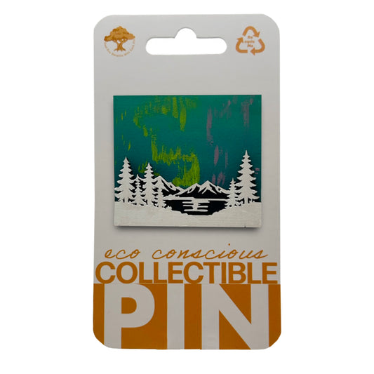 Northern Lights - Wooden Pin & Magnet