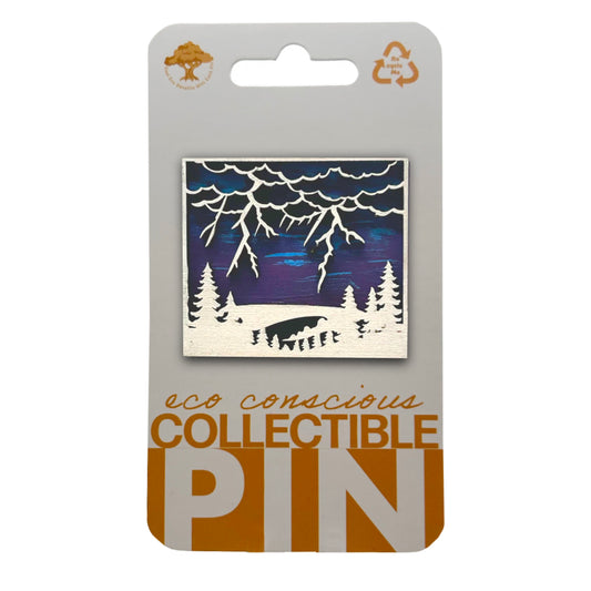 Lightning in Forest - Wooden Pin & Magnet