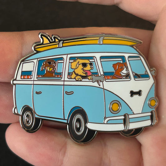 Canine Cruiser Pin - Dogs Driving Bus