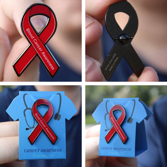 Blood Cancer Awareness Ribbon Pin With Magnet