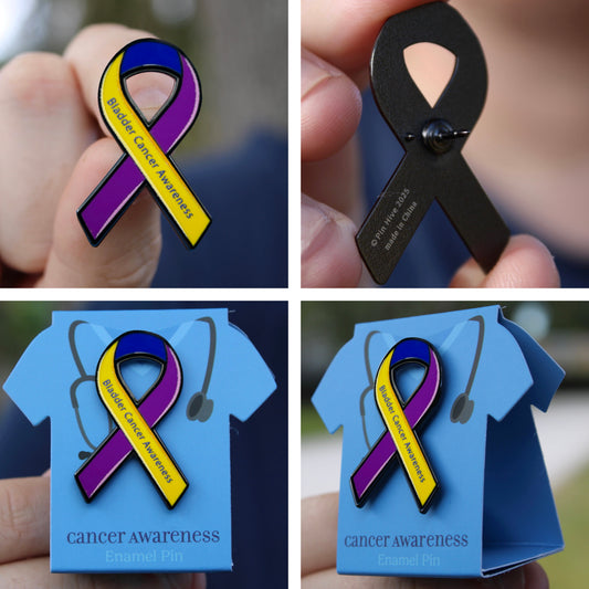 Bladder Cancer Awareness Ribbon Pin With Magnet