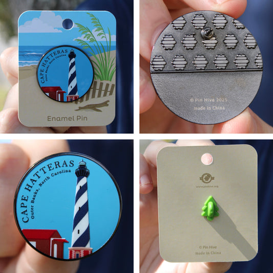Cape Hatteras Lighthouse Pin With Magnet - Outer Banks, North Carolina