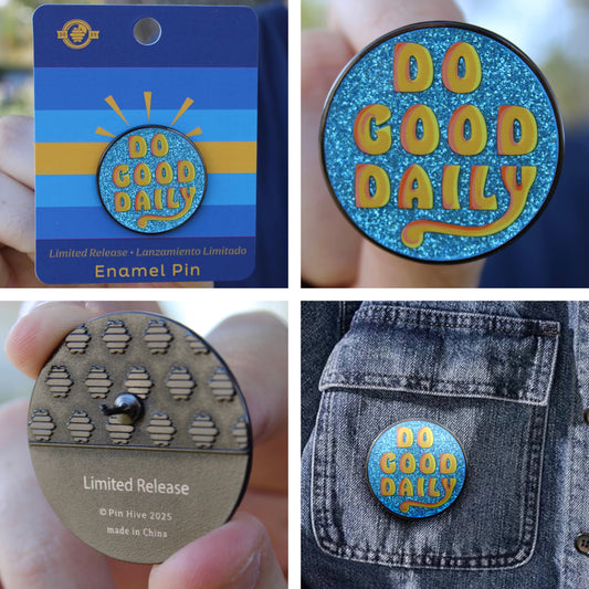 Do Good Daily Pin - Sky Blue Version With Magnet