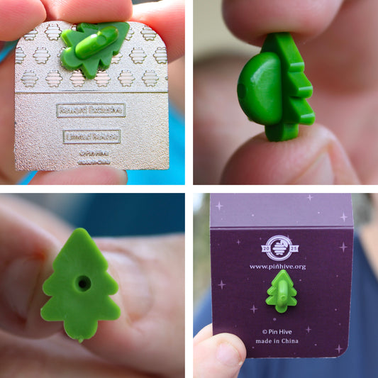 Green Tree - Rubber Pin Clutches (CH-13) (Pack of 6)