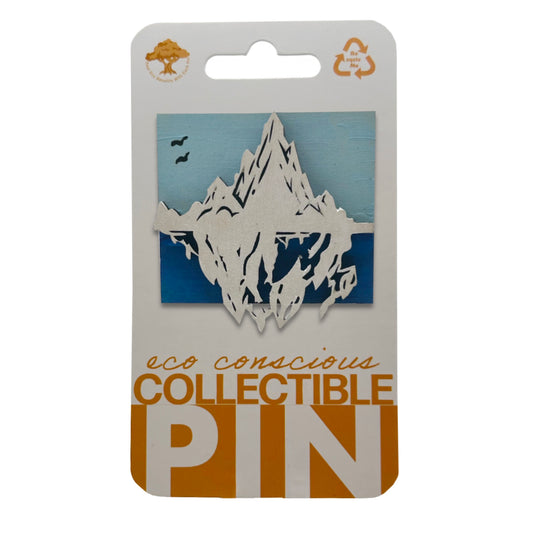 White Glacier in Ocean - Wooden Pin & Magnet