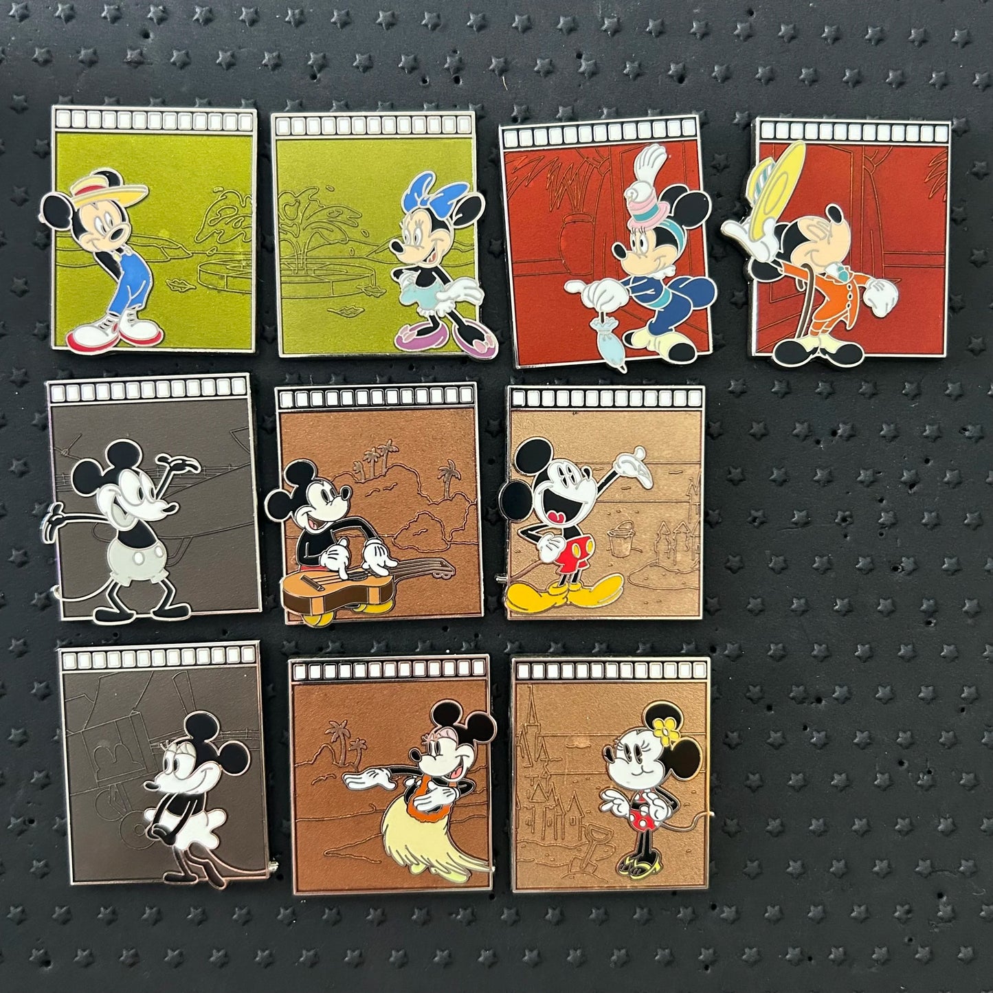 FULL SET - 10 Pins- Mickey and Minnie - 95 Magical Years - Film Strip - LR - Mystery Collection