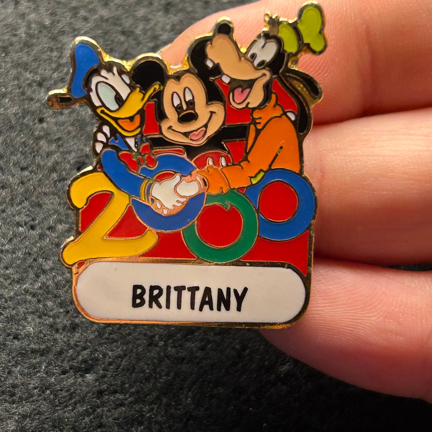 2000 - Brittany - Name Pin - Mickey, Donald and Goofy - Disney Pin