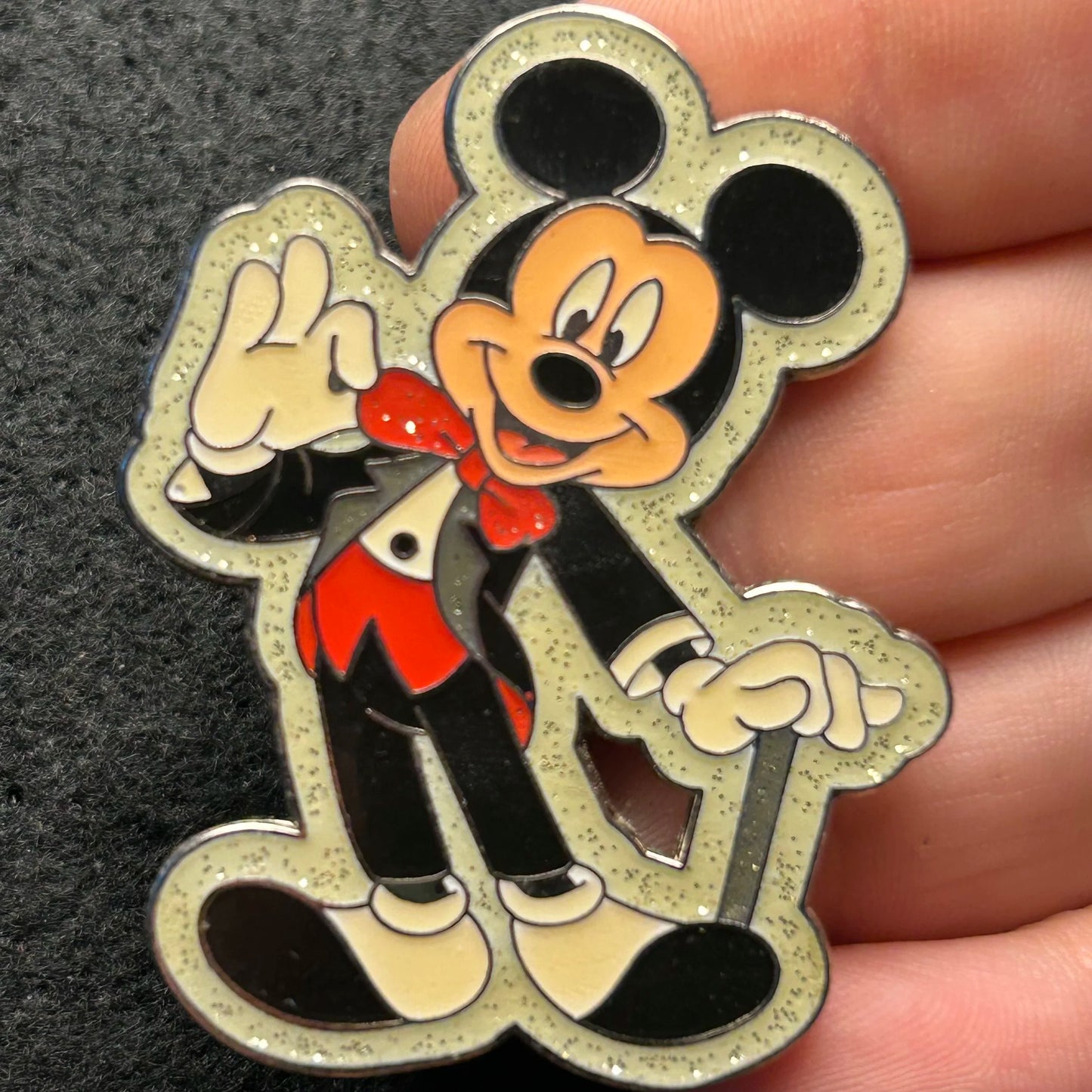Mickey Mouse - Tuxedo and Glitter Background - DLR - Disney Pin