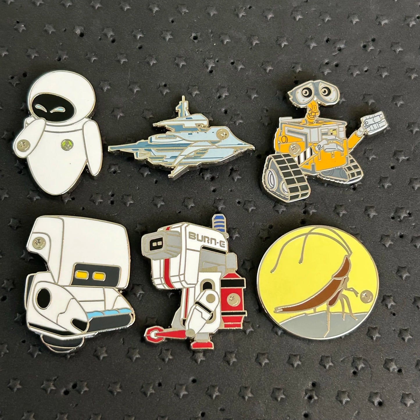 FULL SET - 2024 - Wall-e - Hidden Disney Pins - Mo, Burn-e, Eve, Axiom, Wall-e and Hal