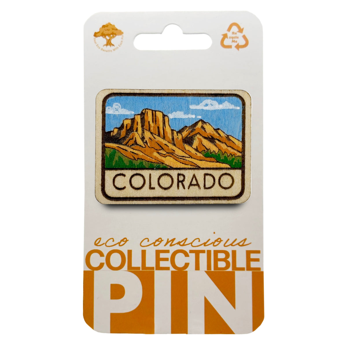 Colorado State - Desert Varnish - Wooden Lapel Pin & Magnet