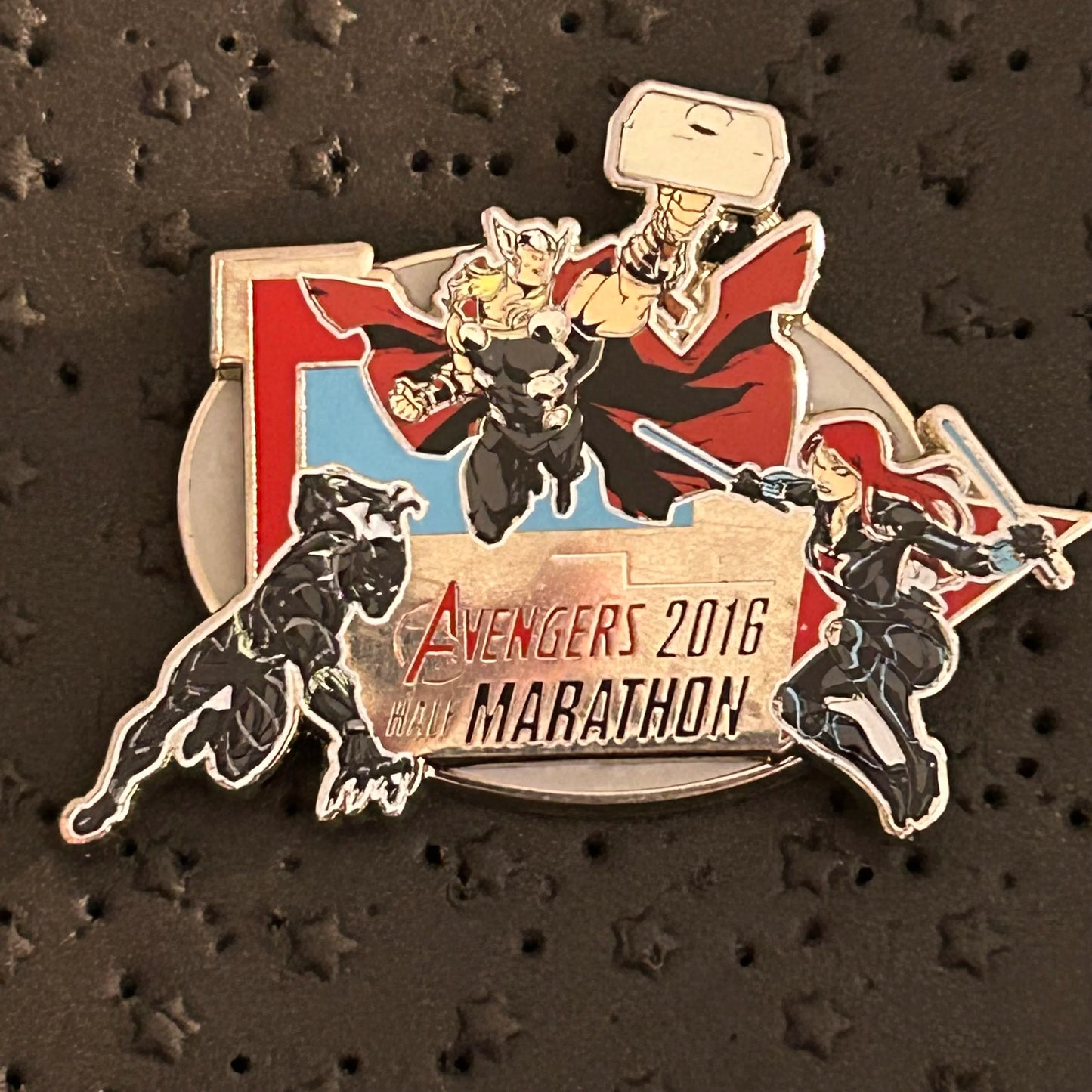 2016 - Thor, Black Panther, & Black Widow - Avengers - 10k runDisney- LR - Disney Pin
