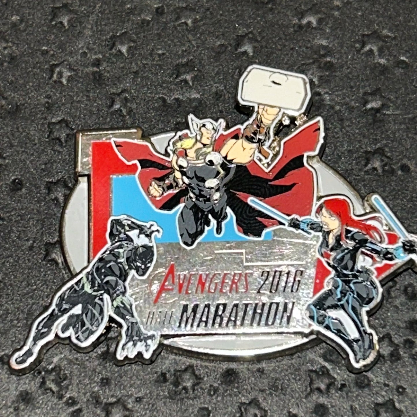 2016 - Thor, Black Panther, & Black Widow - Avengers - 10k runDisney- LR - Disney Pin