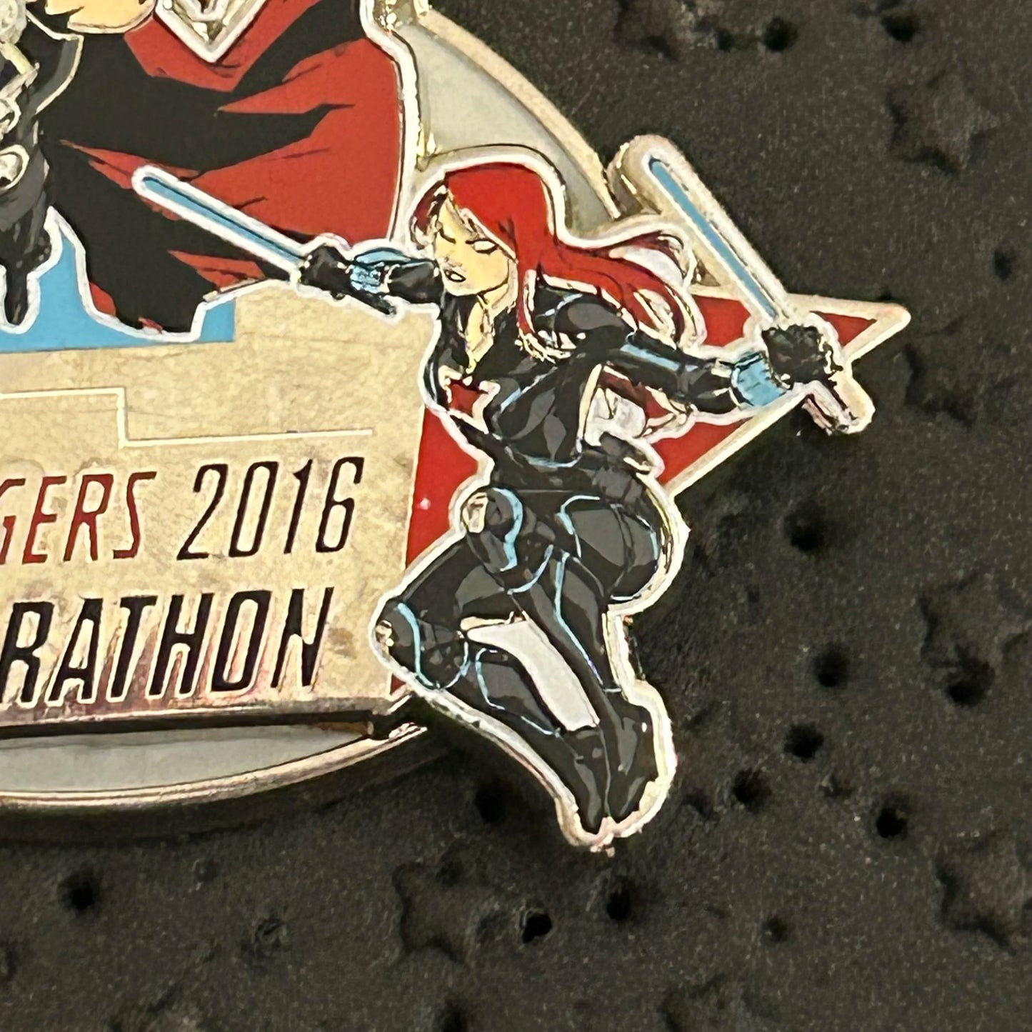 2016 - Thor, Black Panther, & Black Widow - Avengers - 10k runDisney- LR - Disney Pin