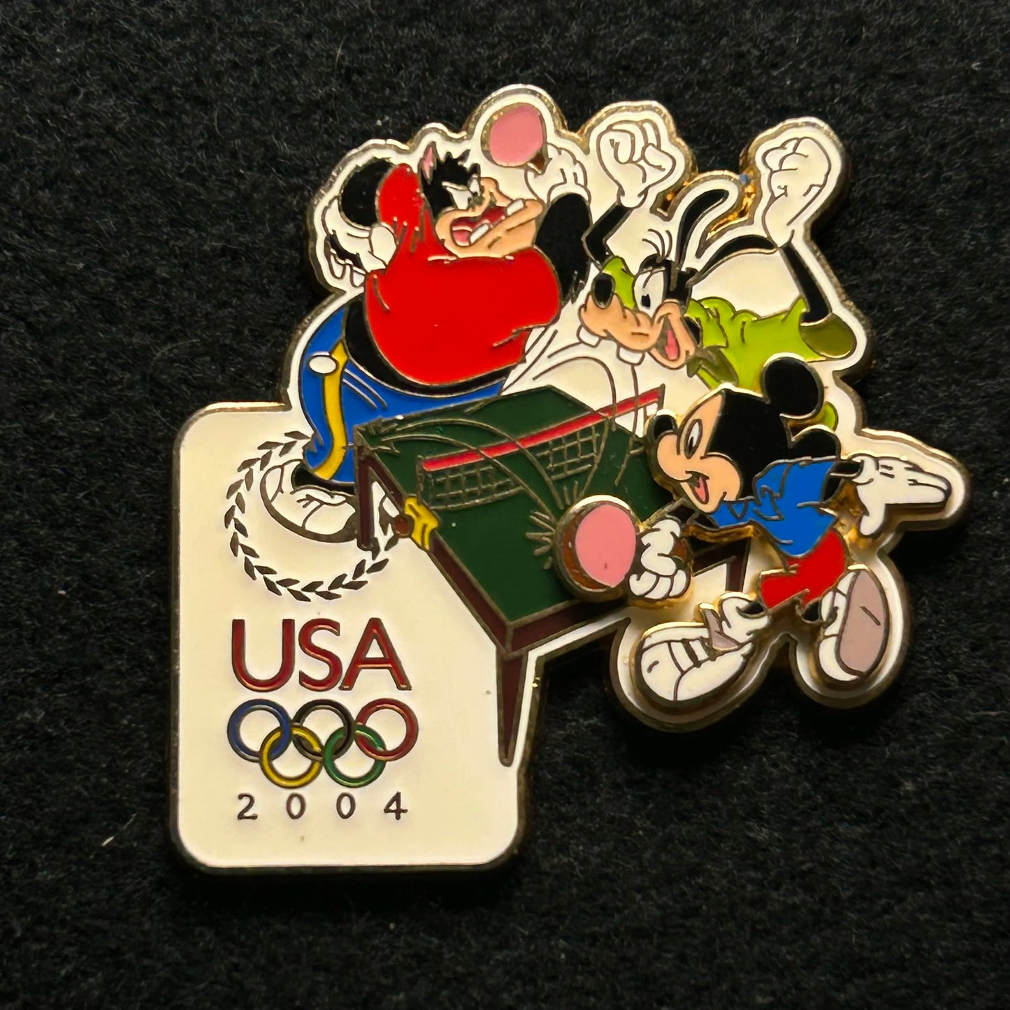 2004 - Mickey, Goofy, and Pete - Ping Pong - Olympics - USA - LE 1,000 - Disney Pin