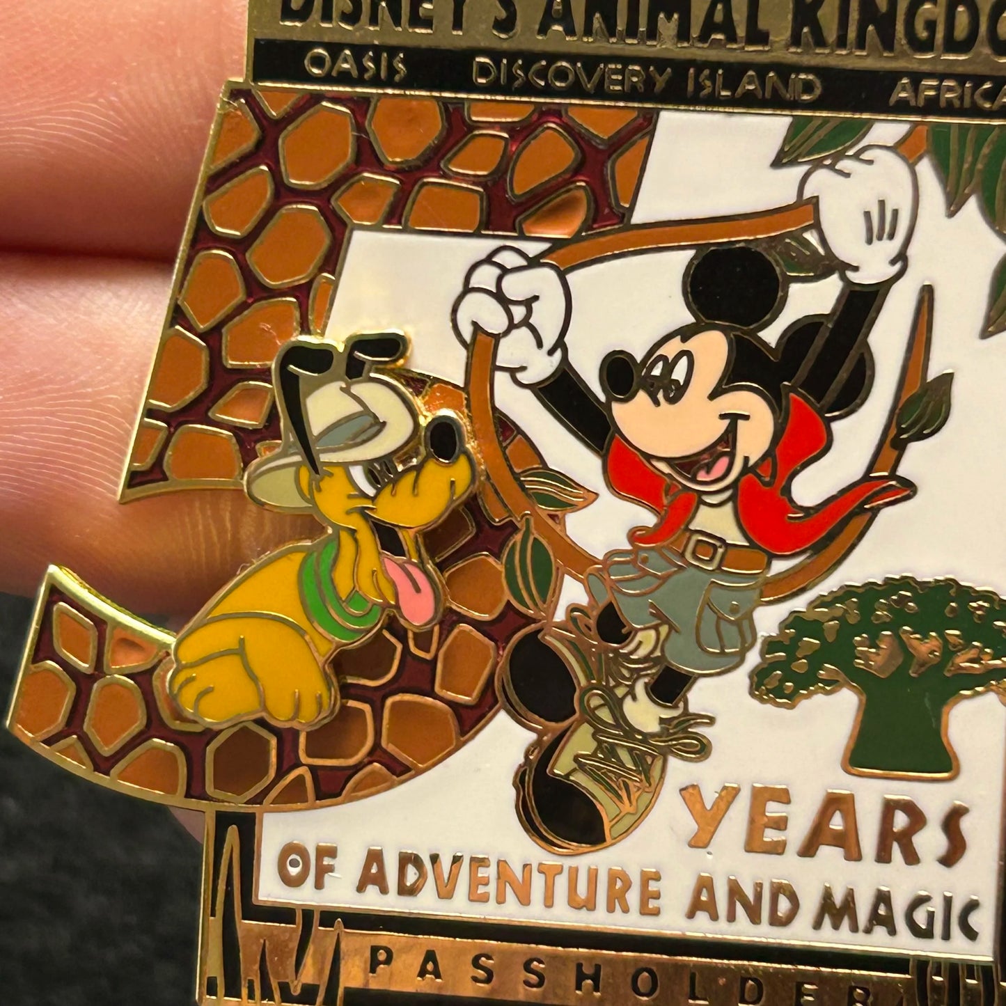 2003 - Mickey and Pluto - DAK - AP Holder - LE 5,000 - Disney Pin on Pin