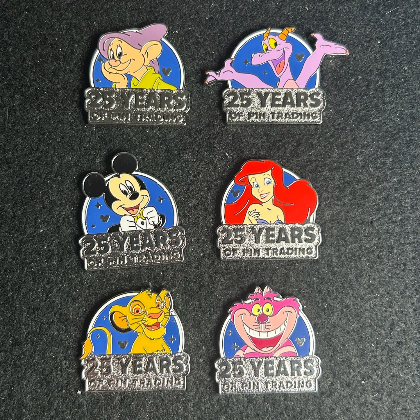 FULL SET - 2025 - 25 Years Of Pin Trading - WDW - HD - 6 Pins
