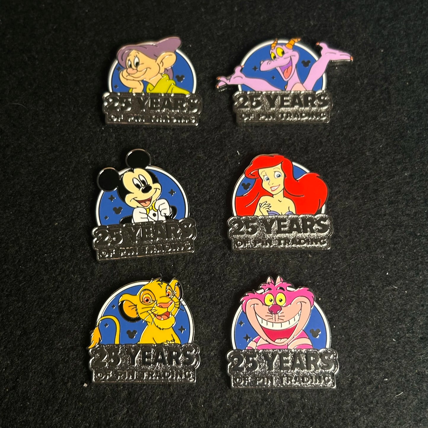 FULL SET - 2025 - 25 Years Of Pin Trading - WDW - HD - 6 Pins