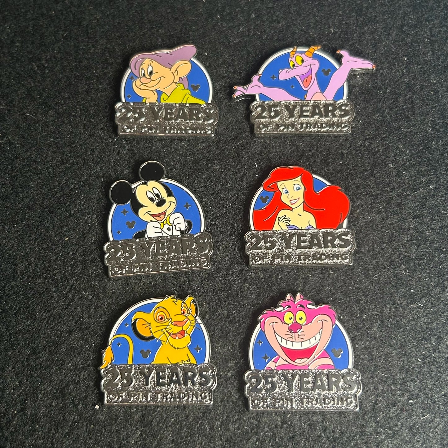 FULL SET - 2025 - 25 Years Of Pin Trading - WDW - HD - 6 Pins