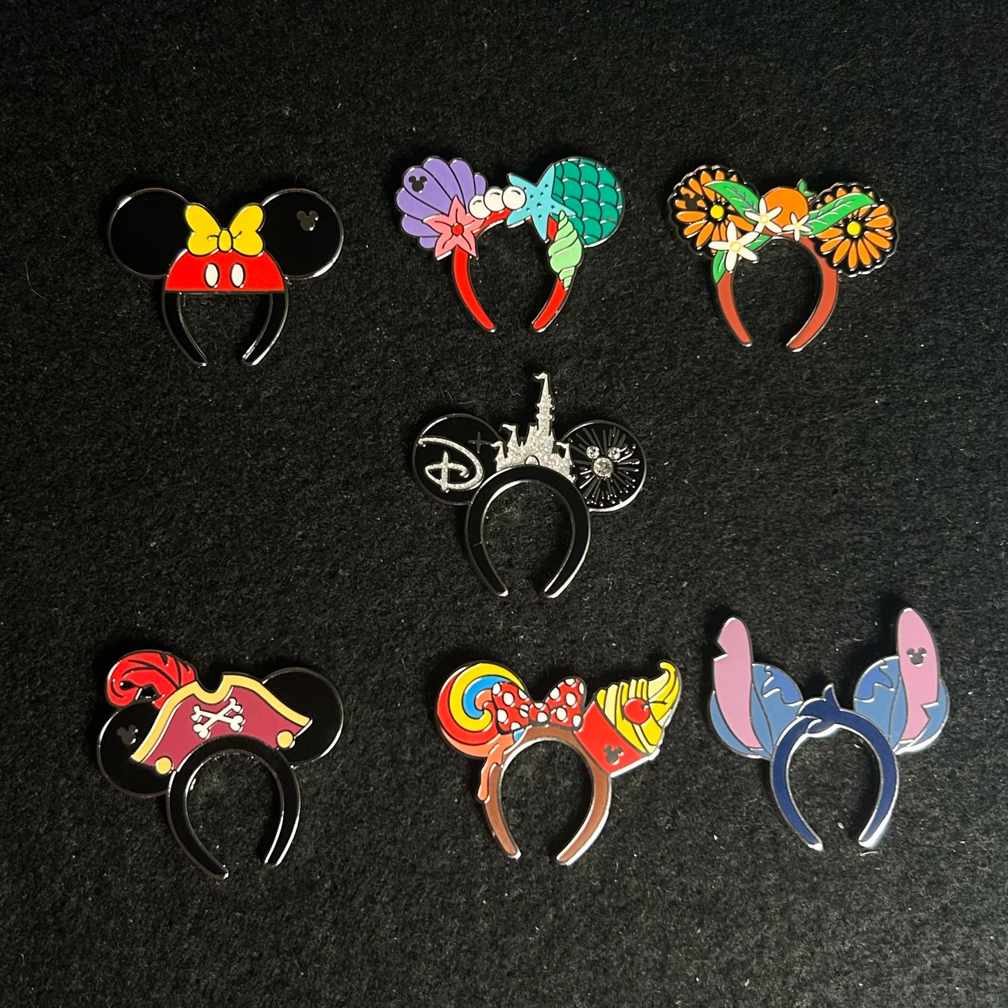 FULL SET - 2025 - Mickey Ears - Hidden Disney - Pins - With Super Chaser - 7 Pins
