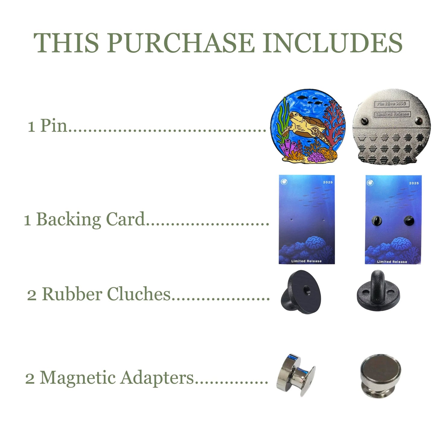 2025 - Green Sea Turtle - Ocean Creatures Series - LR Pin - Pin Hive Exclusive