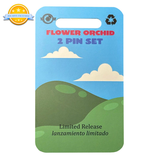 2025 - Pink Flower Orchid - LR - 2 Pin Set - Pin Hive Exclusive