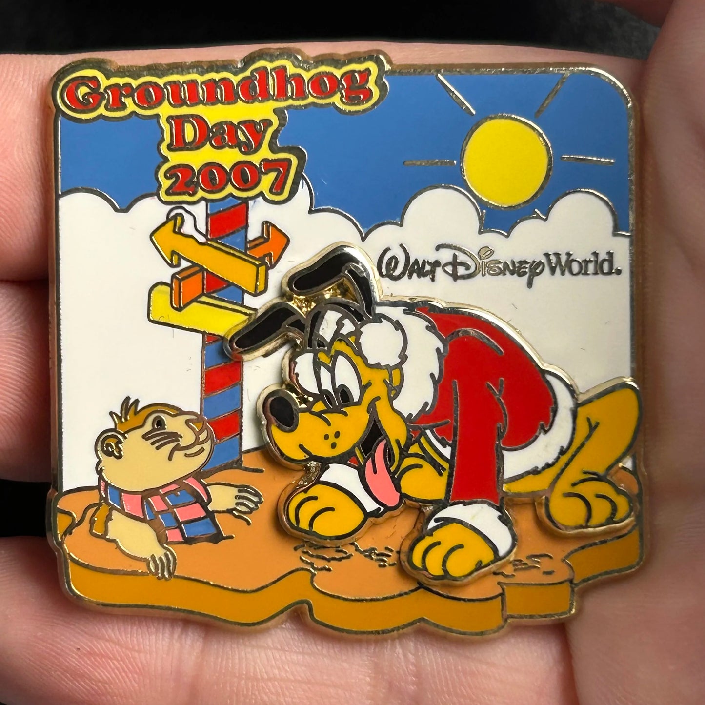 2007 - Pluto - Groundhog Day - WDW - LE 1,500 - Holiday - Disney Pin on Pin