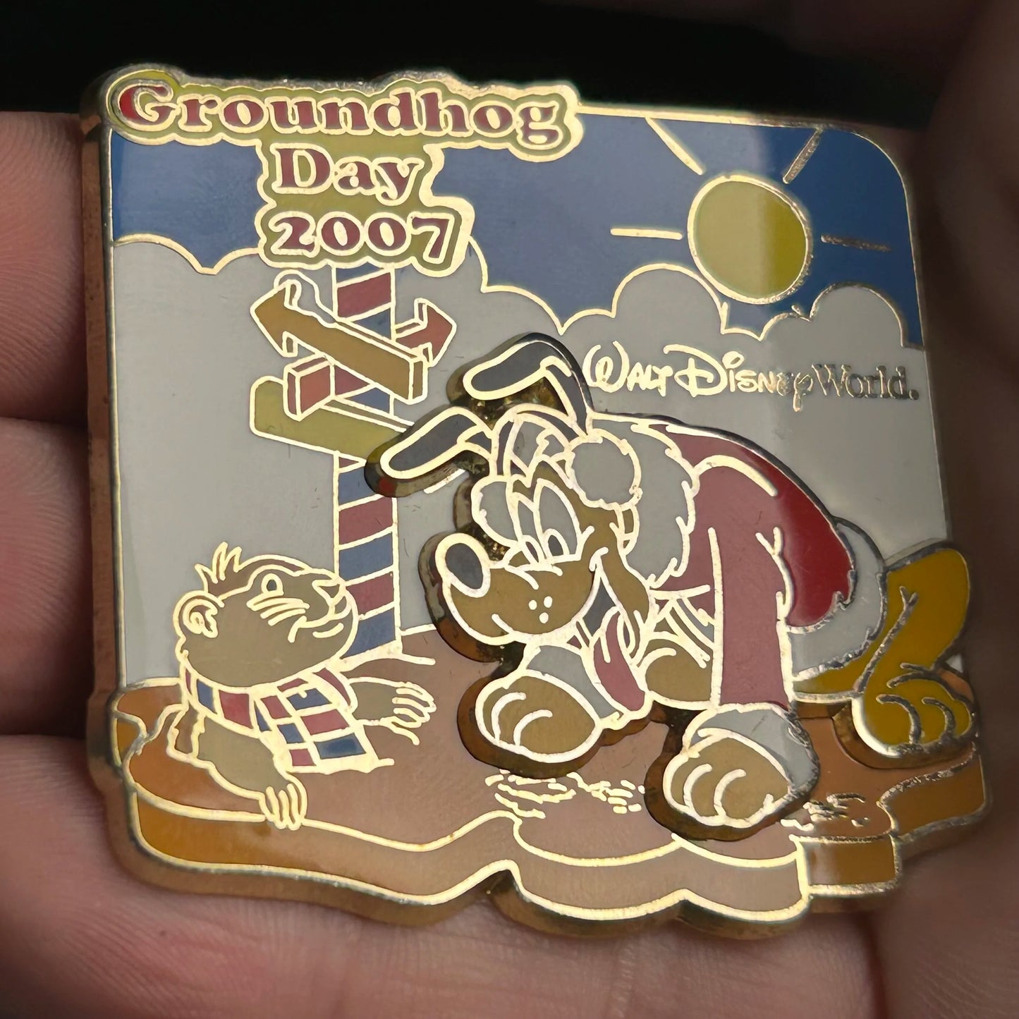 2007 - Pluto - Groundhog Day - WDW - LE 1,500 - Holiday - Disney Pin on Pin