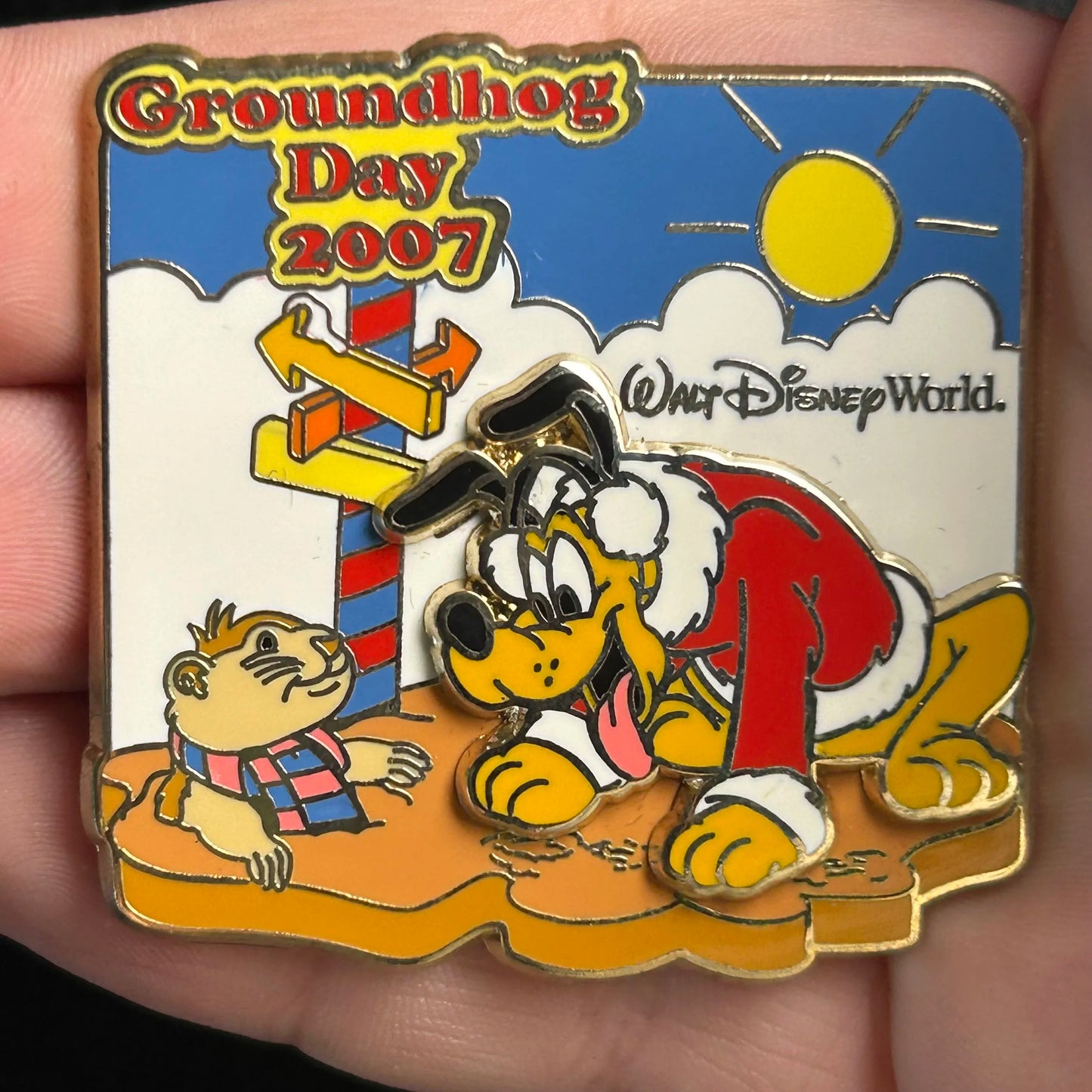 2007 - Pluto - Groundhog Day - WDW - LE 1,500 - Holiday - Disney Pin on Pin