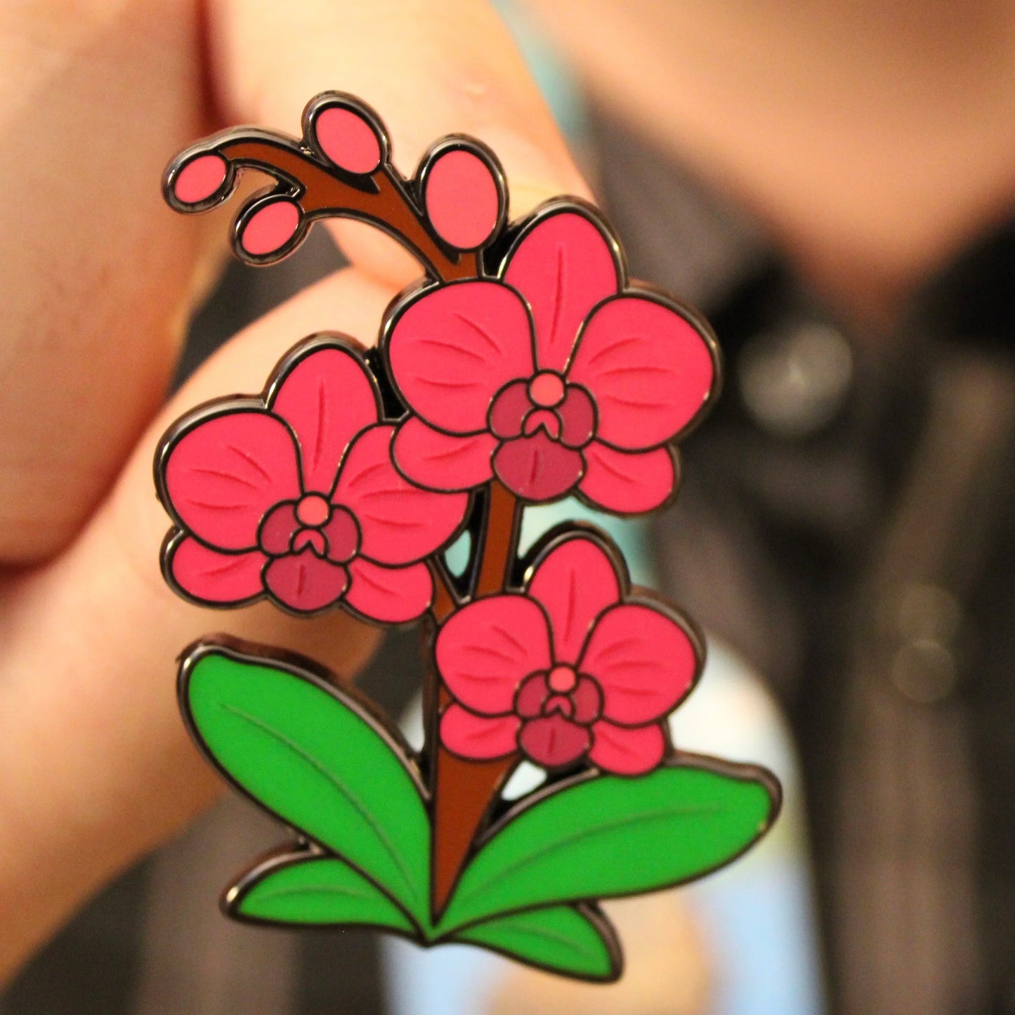2025 - Pink Flower Orchid - LR - 2 Pin Set - Pin Hive Exclusive