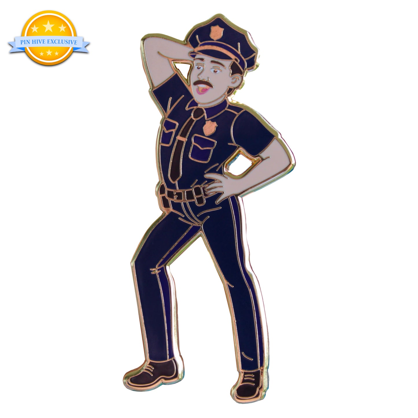 2025 - Protect and Serve - Sassy Policeman - 24 k Gold Plated Pin - Hive Exclusive