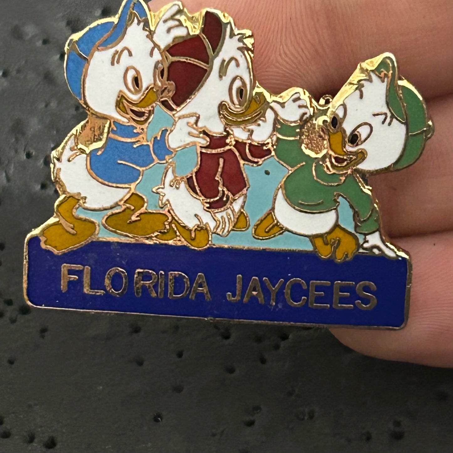 BROOCH - Huey, Dewey & Louie - Florida Jaycee’s - Clasp Back - Pin
