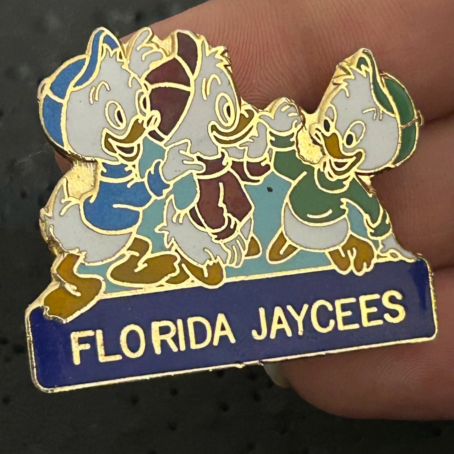 BROOCH - Huey, Dewey & Louie - Florida Jaycee’s - Clasp Back - Pin
