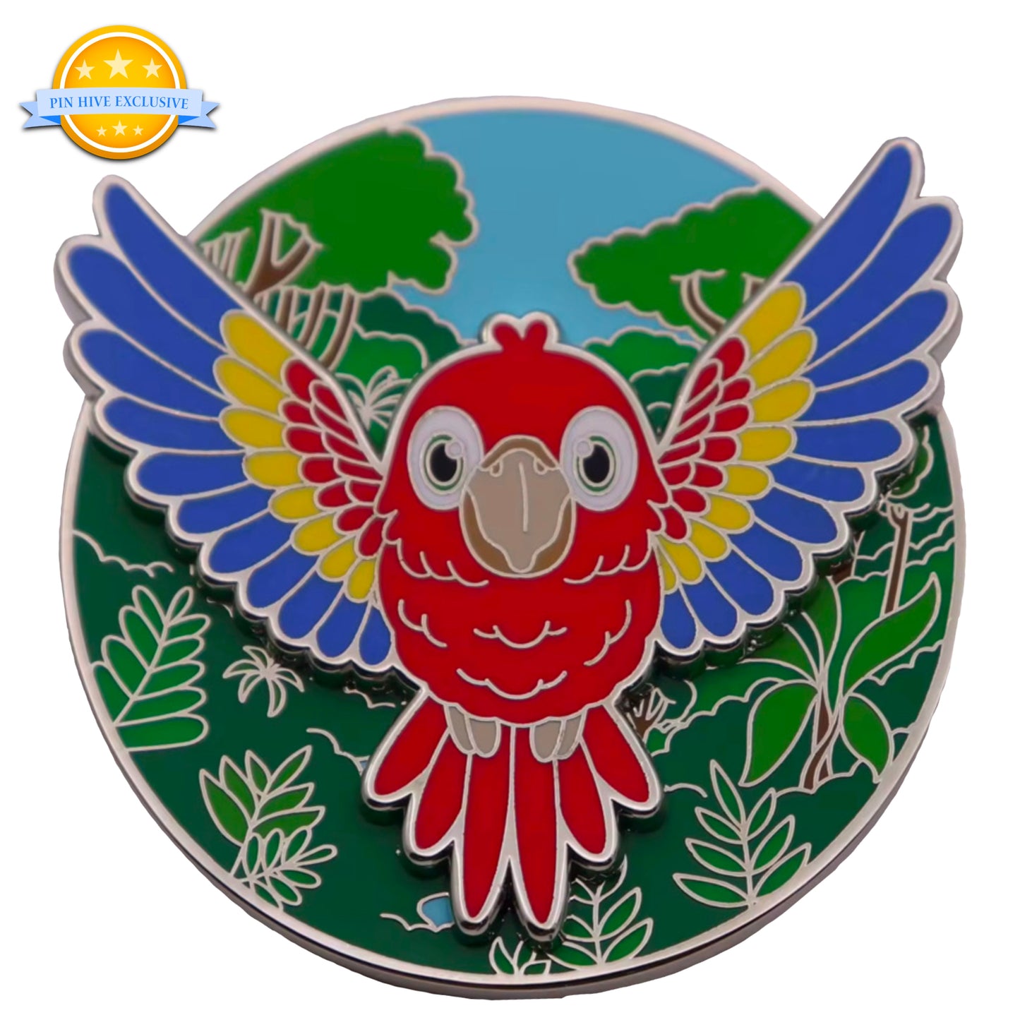 2025 - Kawaii Scarlet Macaw Flying In Rainforest - Pin on Pin