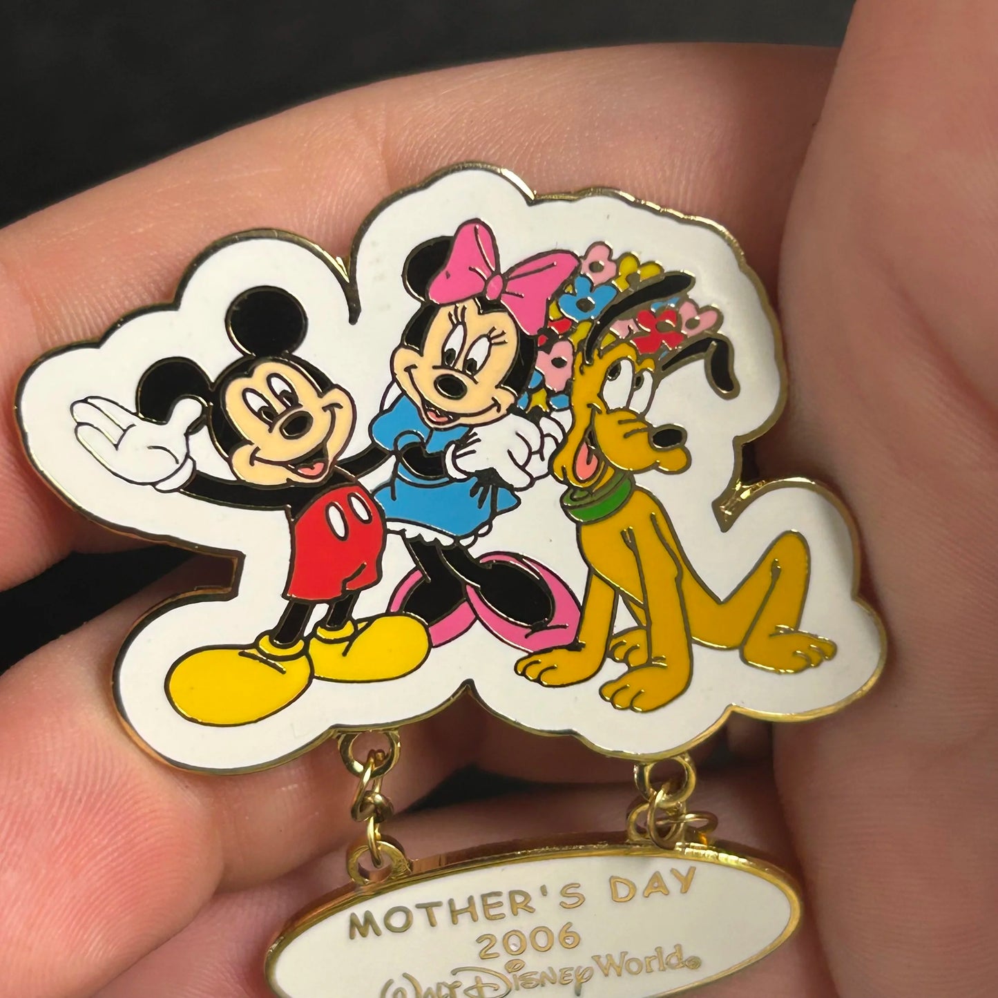 2006 - Mickey, Minnie and Pluto - Mothers Day - LE 1,000 - Dangle - Disney Pin