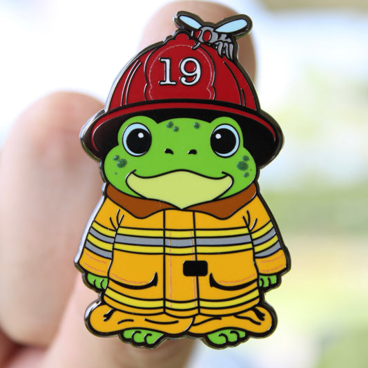 Froggy Fireman Pin - In Oversized Turnout