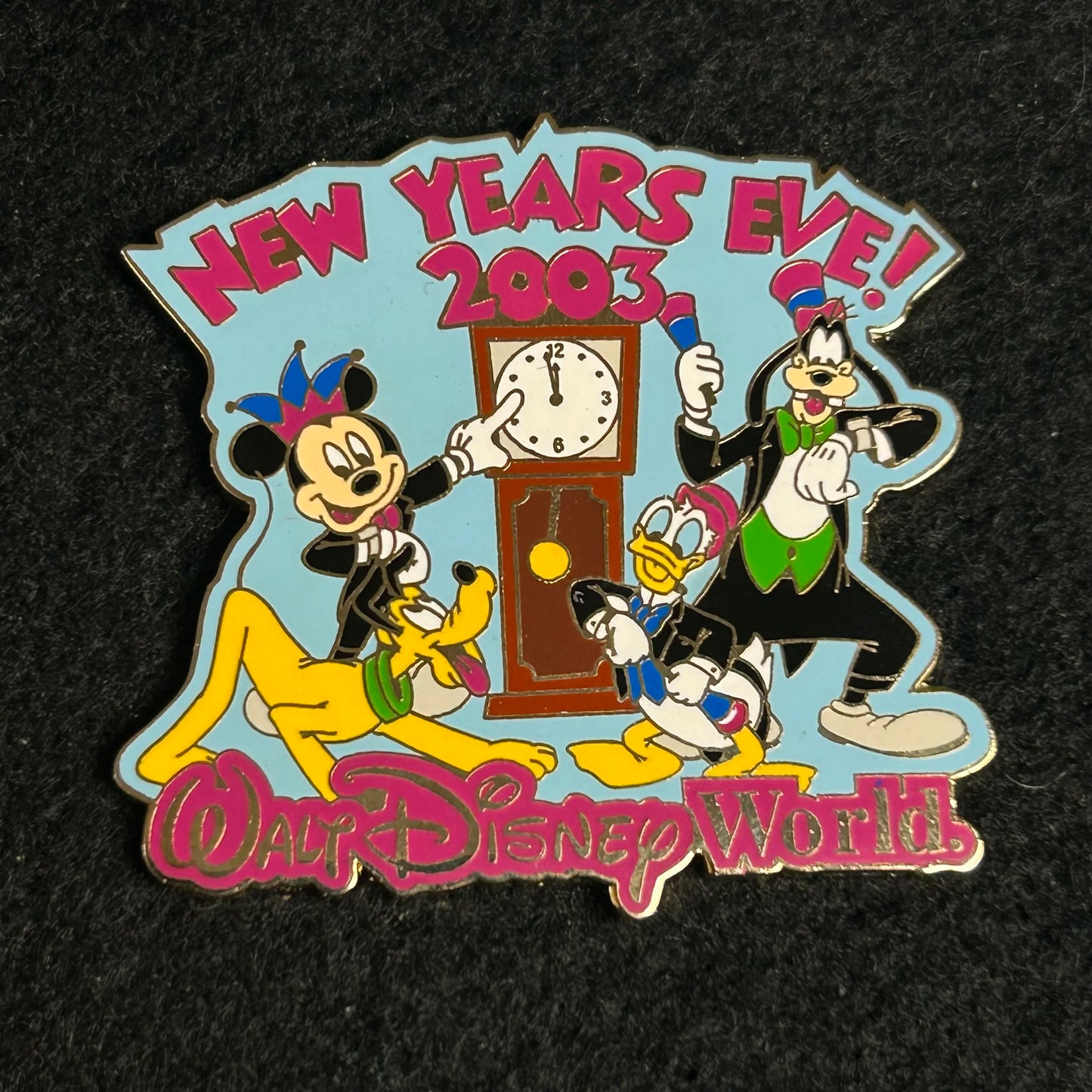 2003 - Mickey, Donald, Goofy, and Pluto - New Years Eve - LE 7,500 - Disney Pin