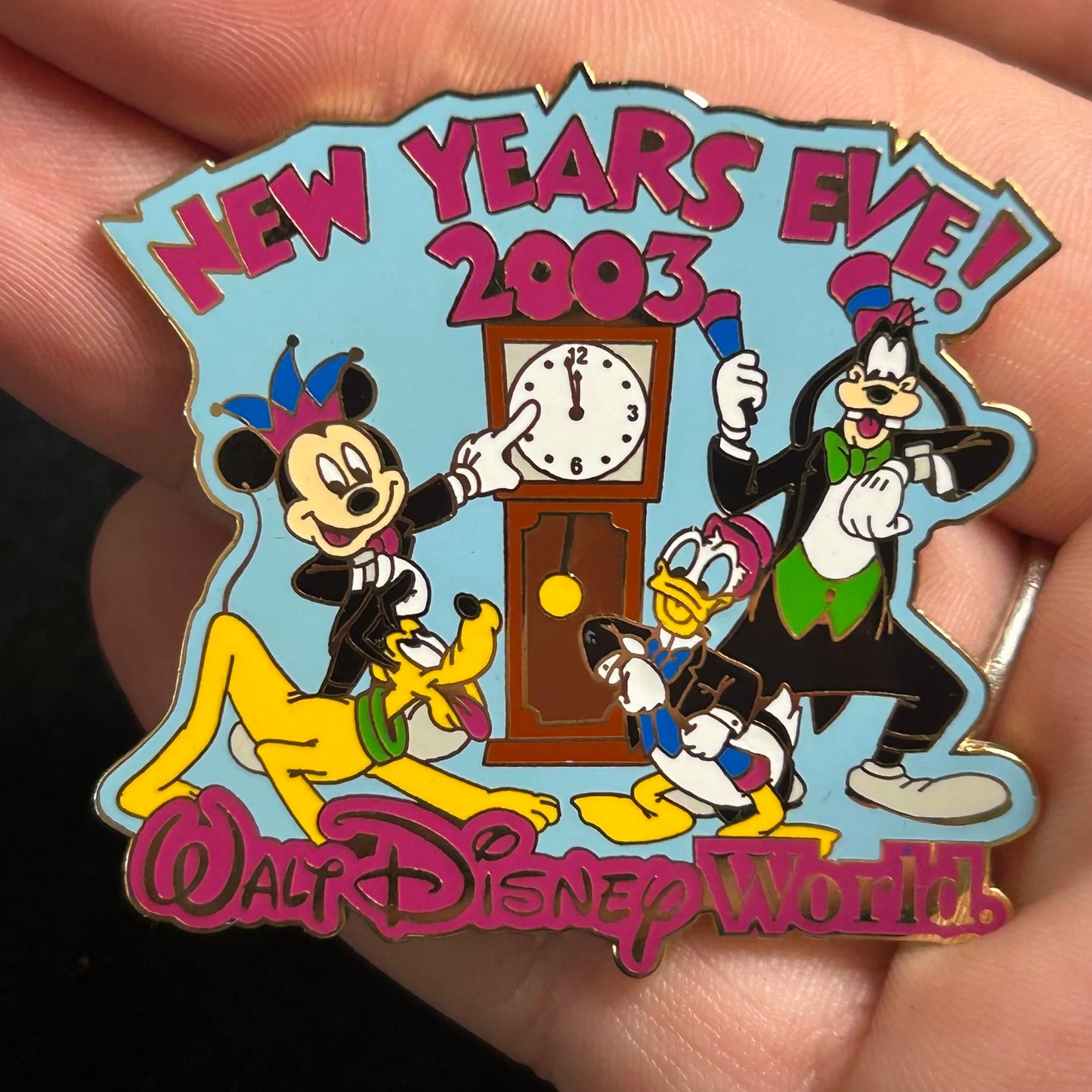 2003 - Mickey, Donald, Goofy, and Pluto - New Years Eve - LE 7,500 - Disney Pin