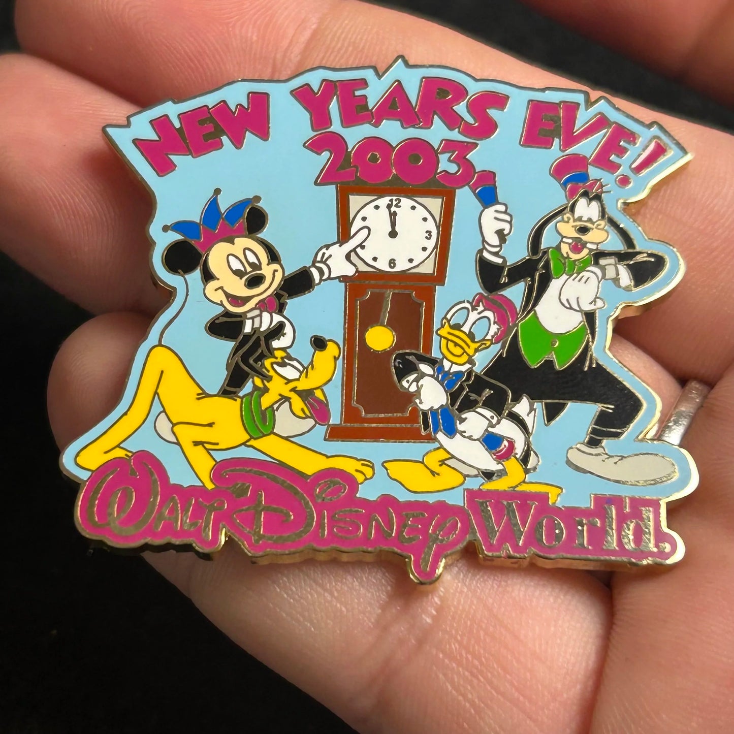 2003 - Mickey, Donald, Goofy, and Pluto - New Years Eve - LE 7,500 - Disney Pin