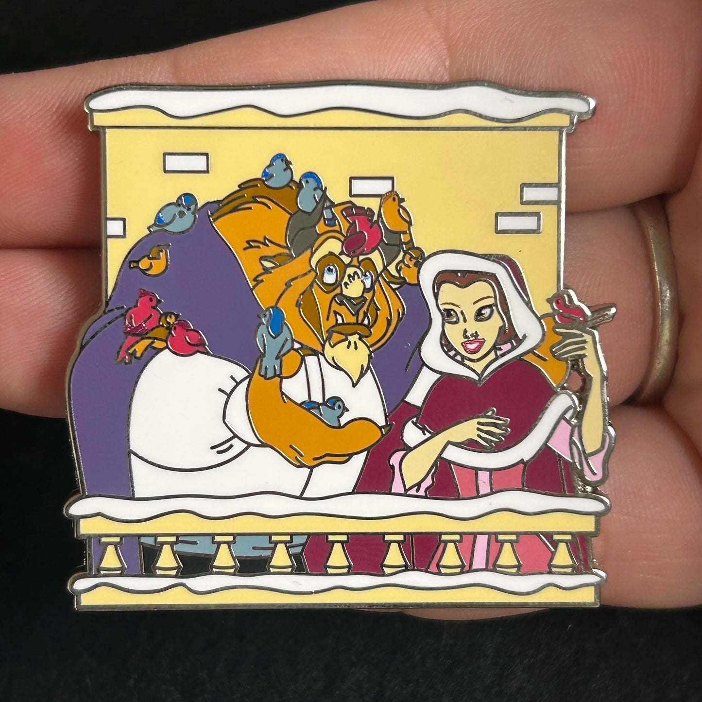 2025 - Belle and the Beast on Balcony with Birds - Beauty and the Beast - Disney Pin