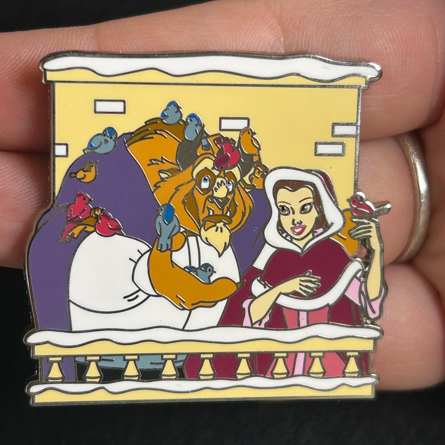 2025 - Belle and the Beast on Balcony with Birds - Beauty and the Beast - Disney Pin