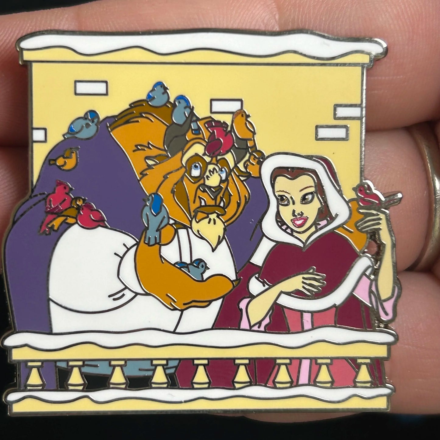 2025 - Belle and the Beast on Balcony with Birds - Beauty and the Beast - Disney Pin