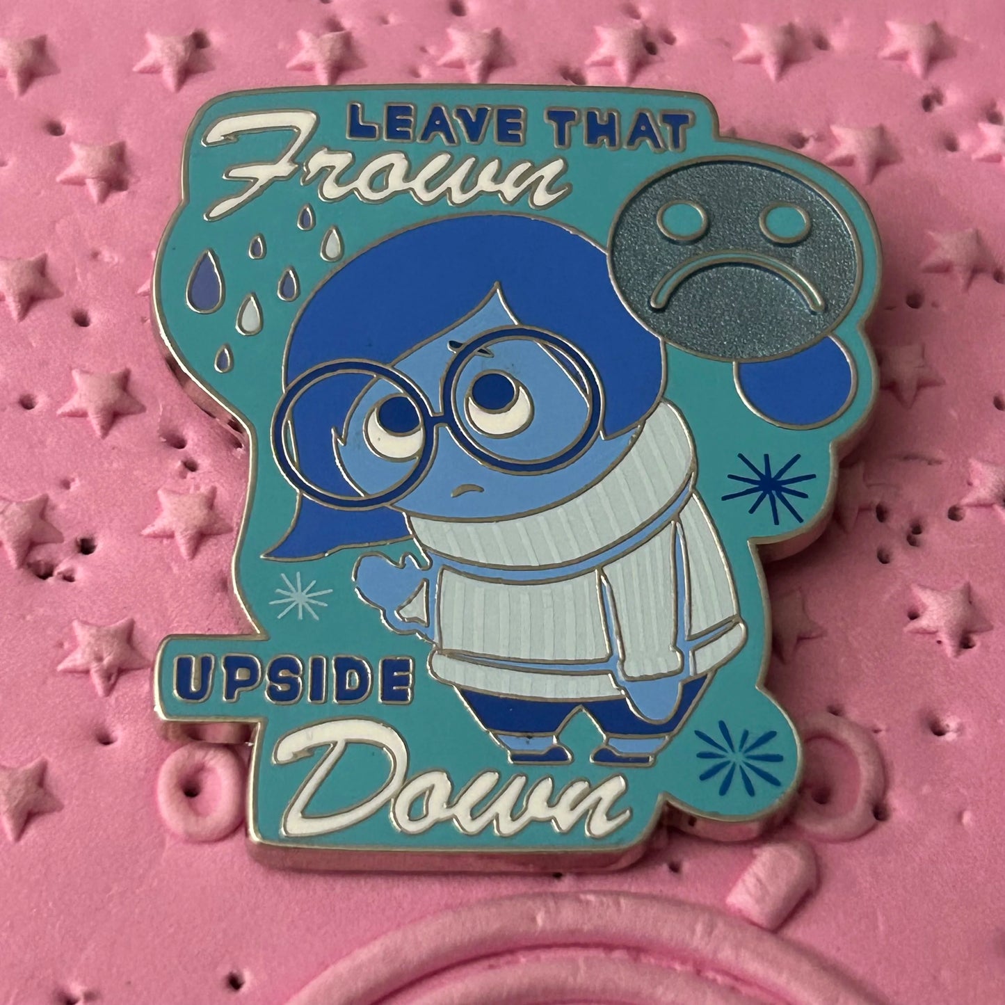 Sadness Leave That Frown Upside Down Disney Pin