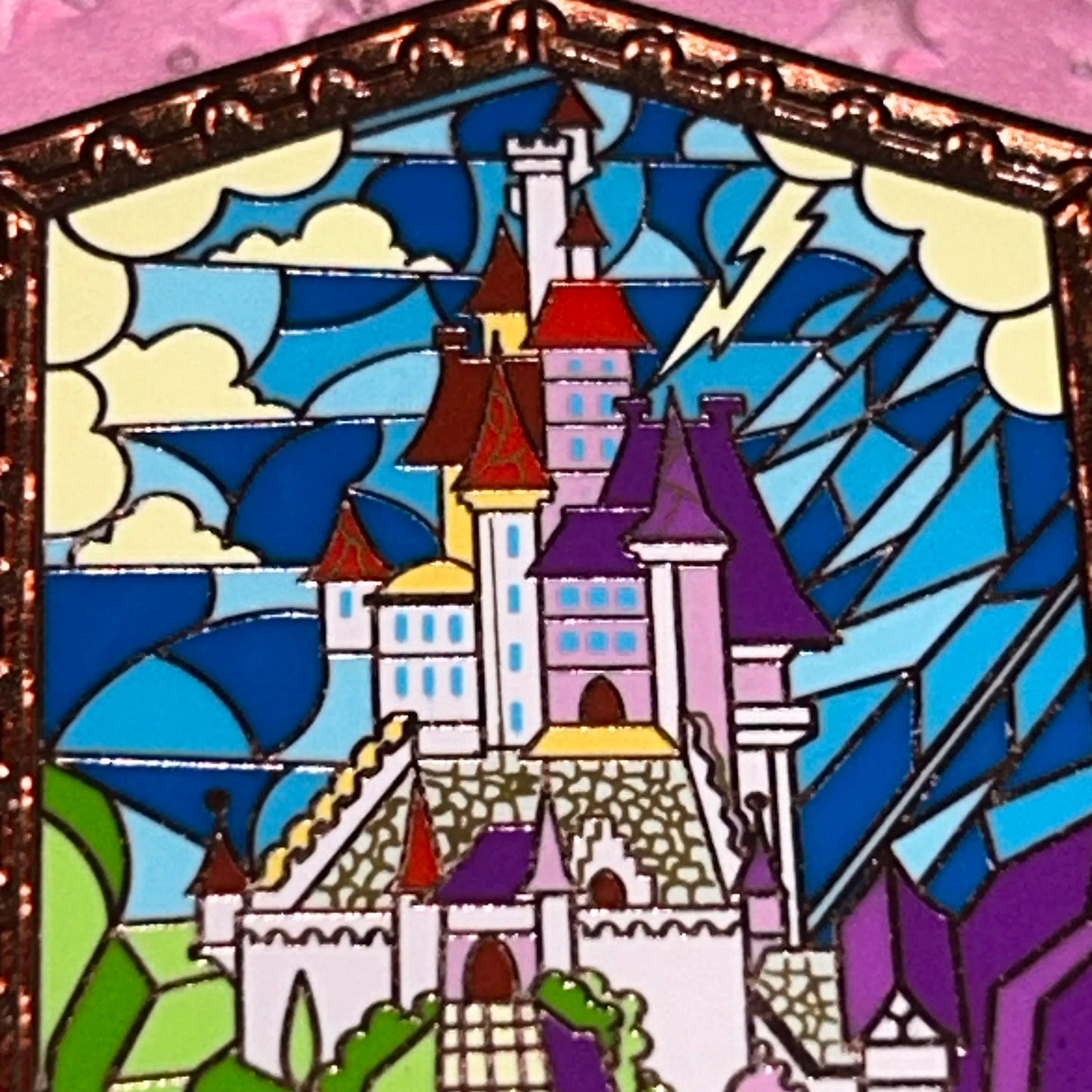 2022 Stained Glass Style Disney Beasts Castle Pin