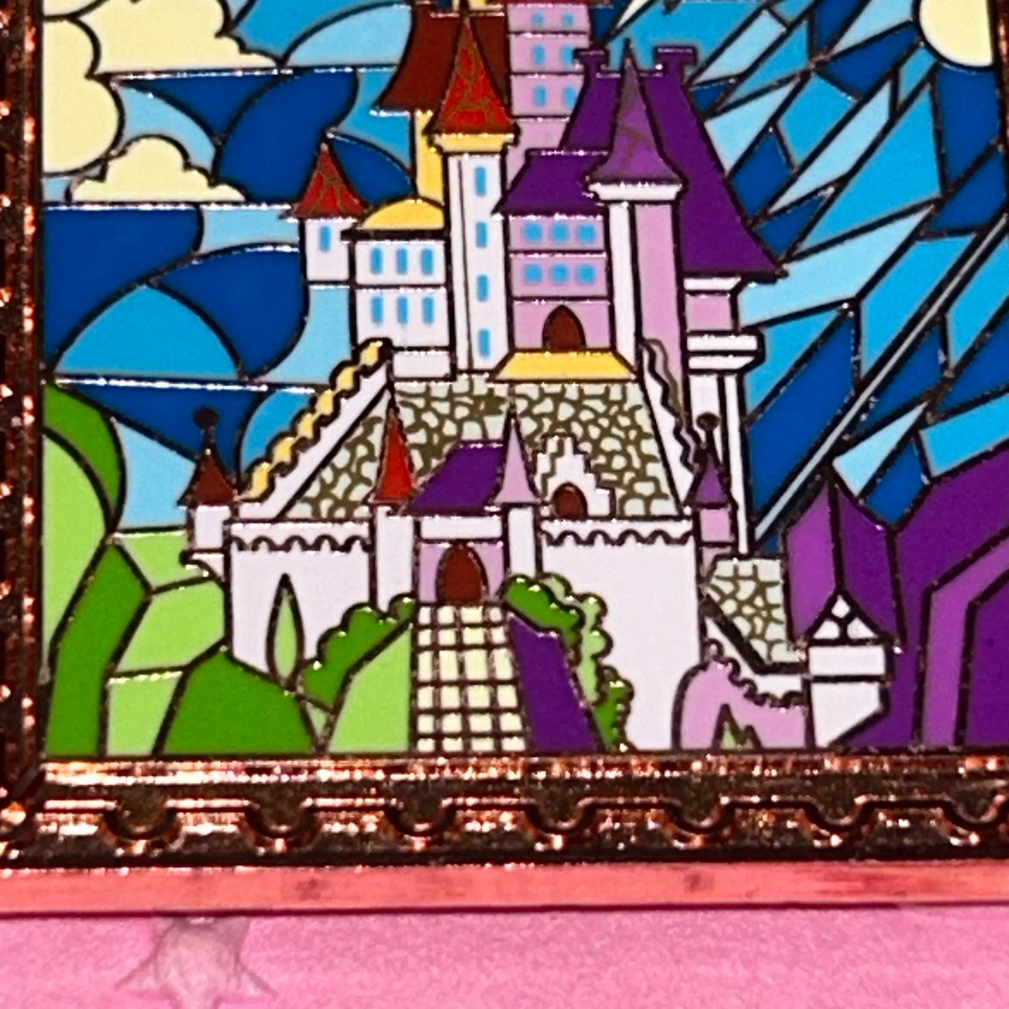 2022 Stained Glass Style Disney Beasts Castle Pin