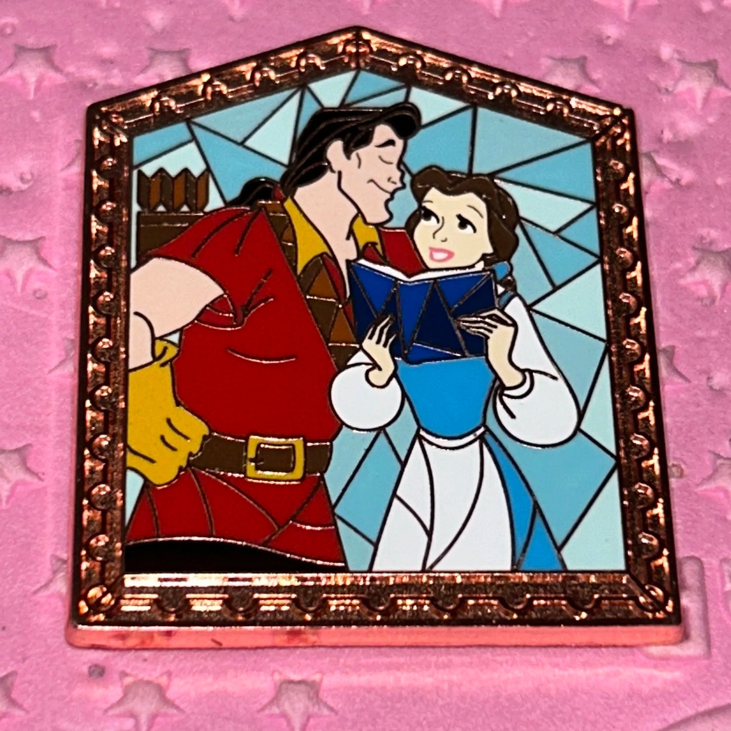 2022 Stained Glass Style Belle and Gaston Pin