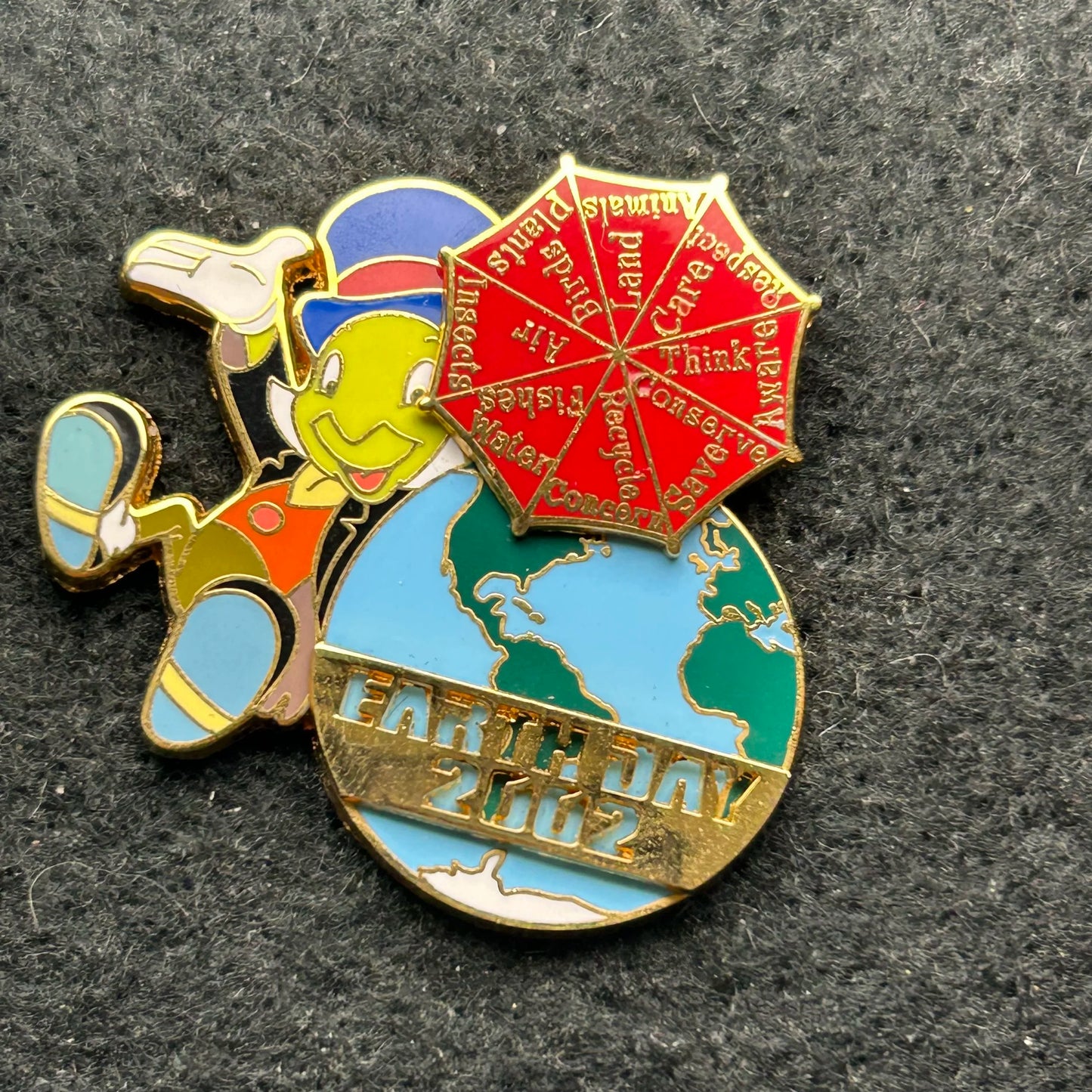 2002 - Jiminy Cricket - Pinocchio - Spinning Umbrella - LE 5,000 - Earth Day - Disney Pin